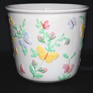 Embossed Butterflies & Flowers Planter | Portugal Flower Pot